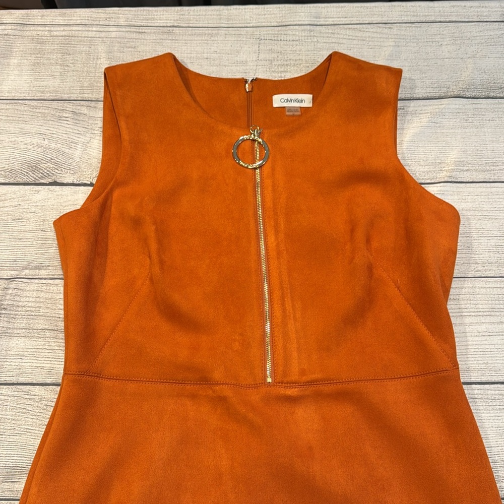 Women’s Calvin Klein Dress NWT size 12 MSRP $134 rust/burnt orange - Picture 5 of 15